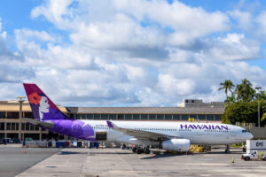 Hawaiian Airlines plane parked on the tarmac