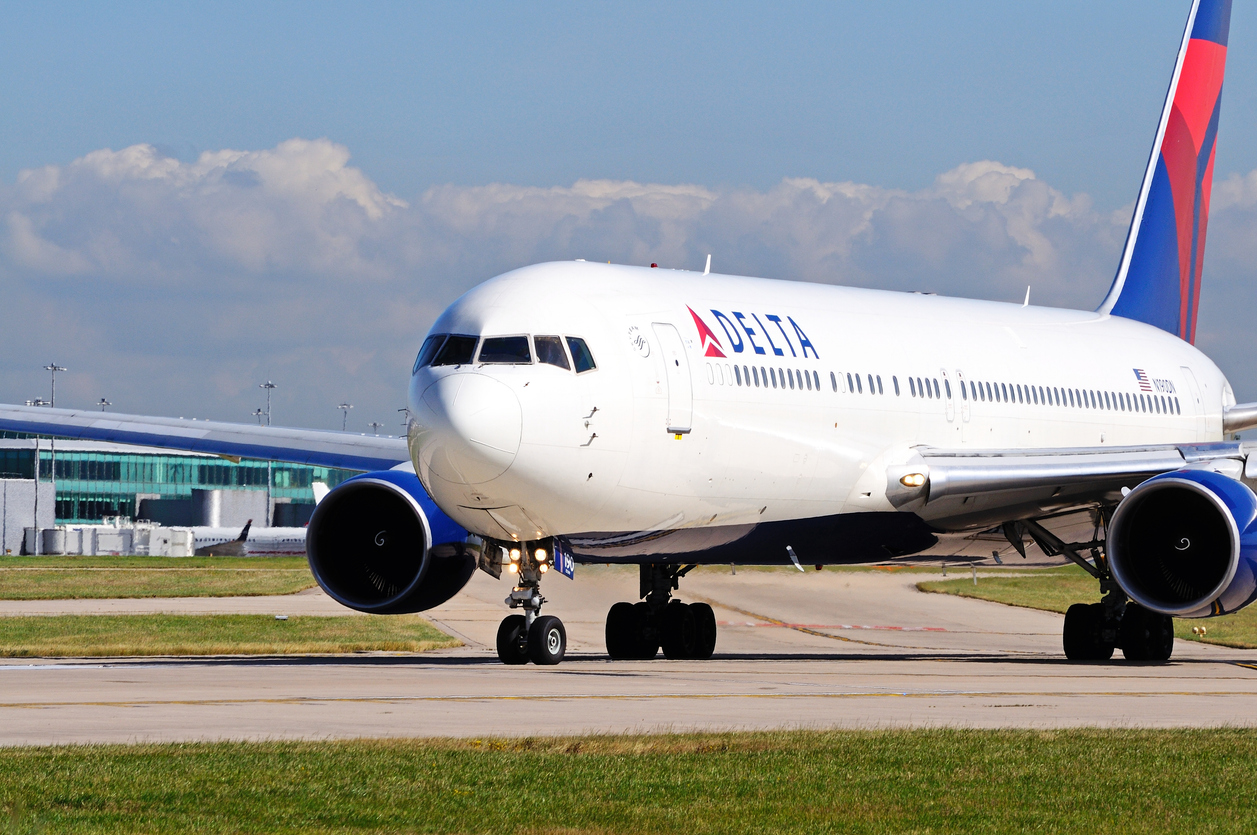 Delta airplane on runway