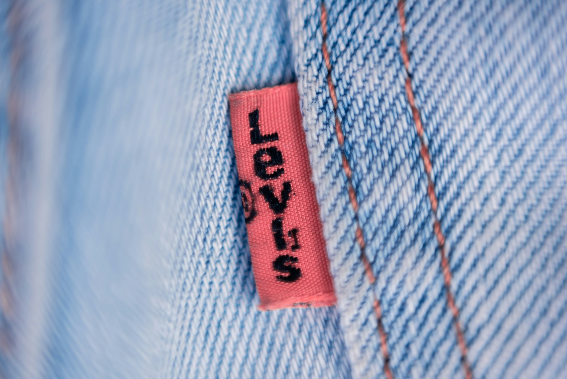 Close-up of the Levi's label on the pocket of jeans