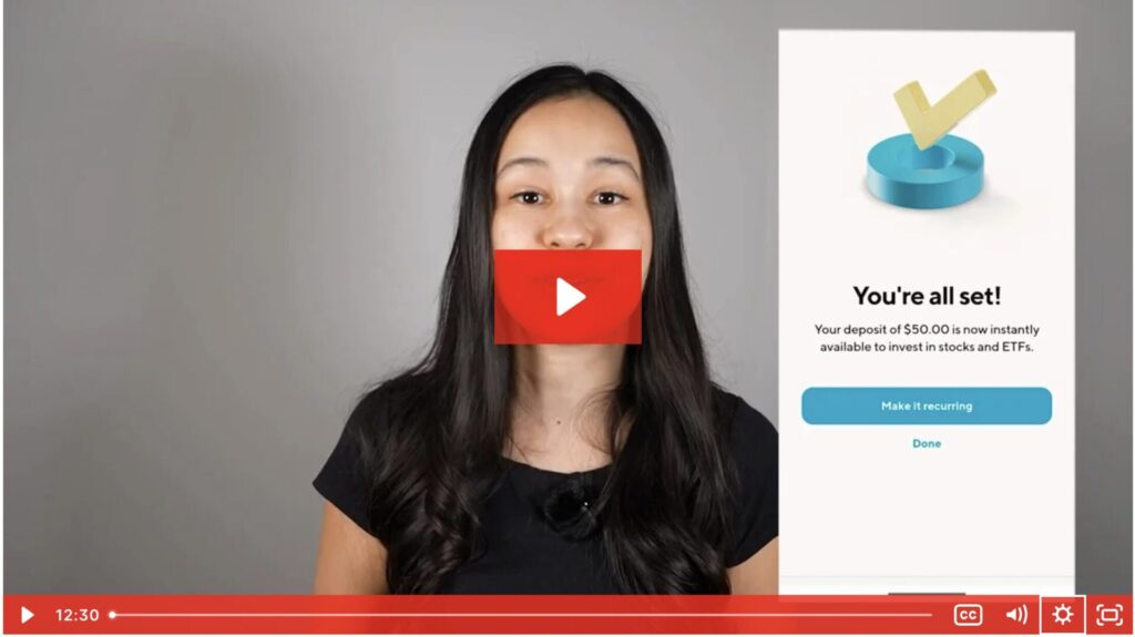 Screenshot of a Youtube video of Erika teaching how to invest.